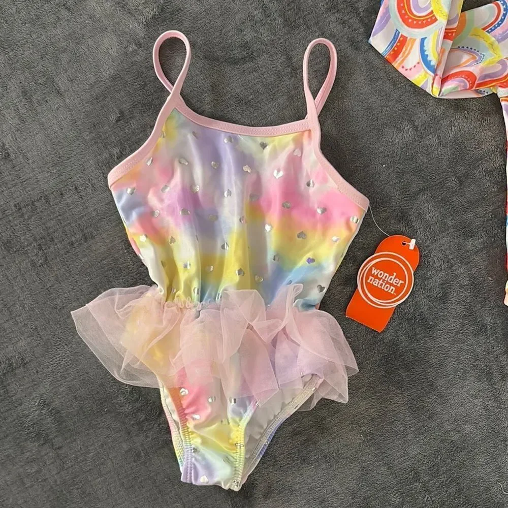 Set of 2 Wonder Nation Swimsuits - One Pieces